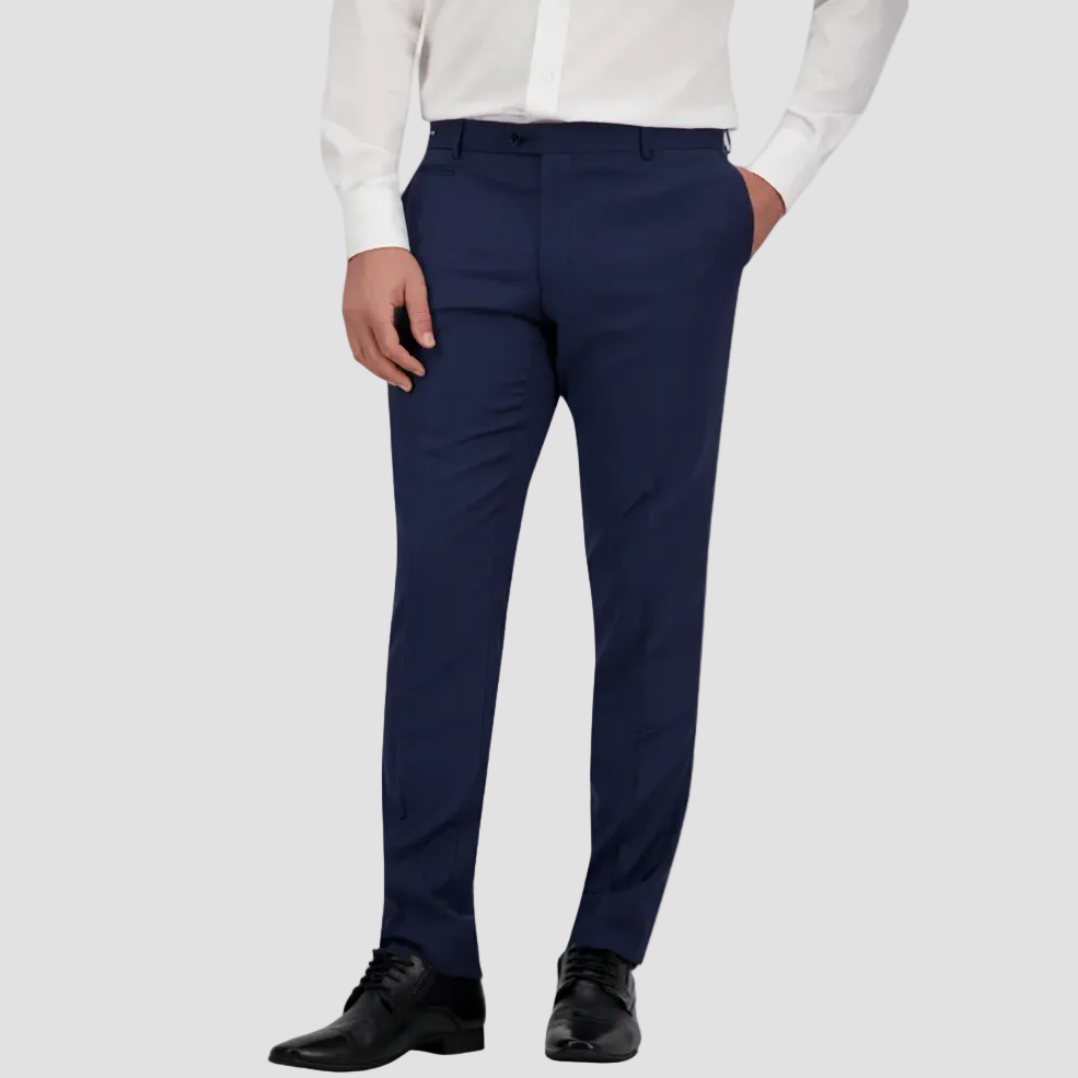 Slim fit Jesse Textured Trousers in blue by Savile Row.