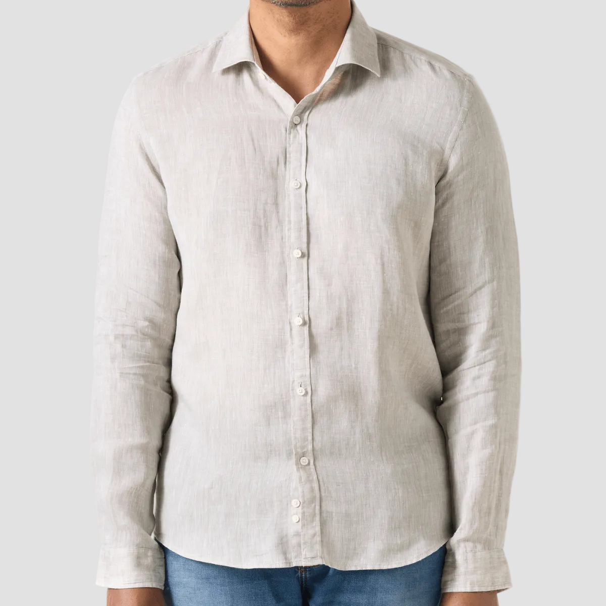 studio italia riva mens shirt in sage linen slim fit