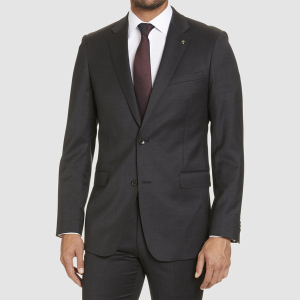 studio italia classic fit icon george suit jacket in charcoal wool blend  ST-470-21