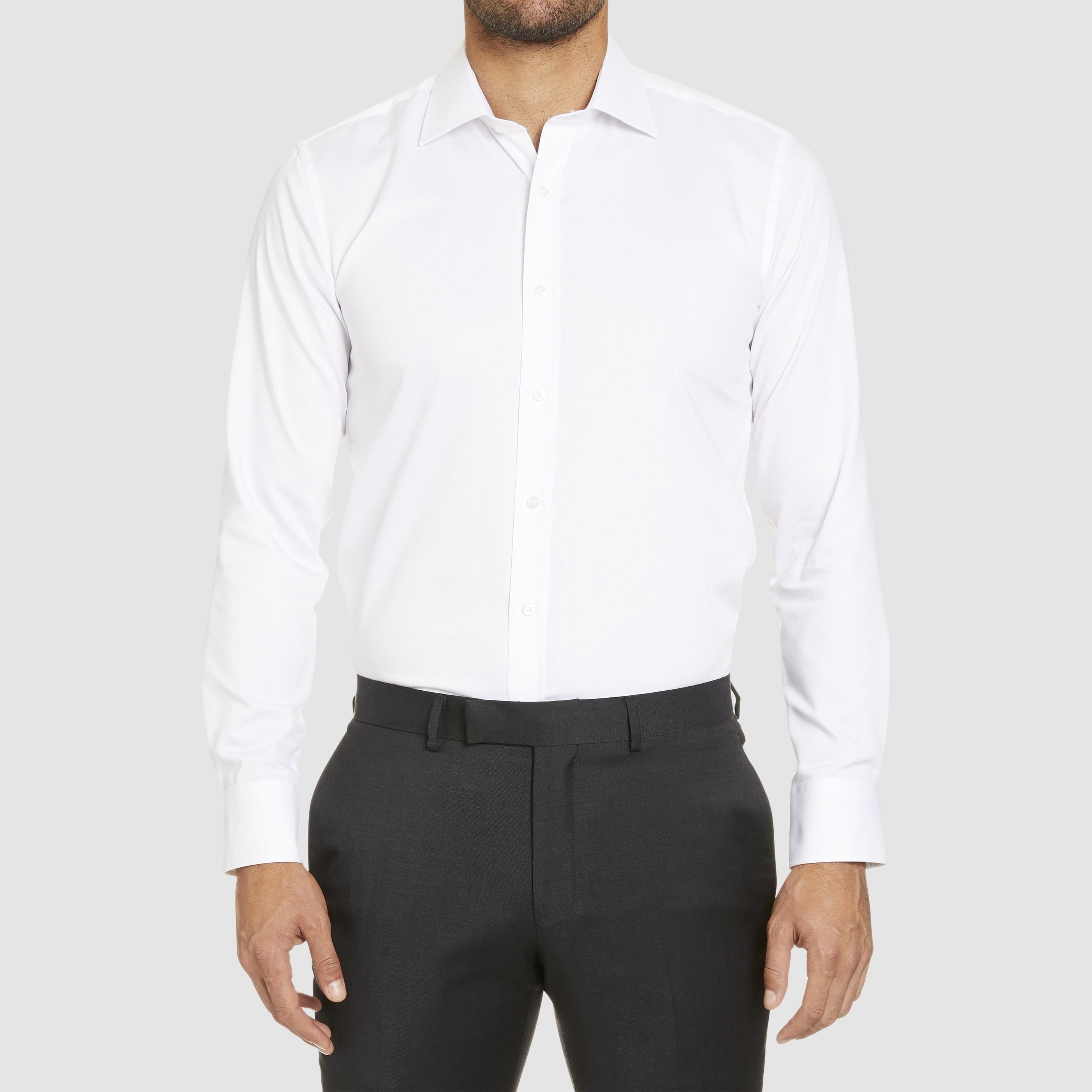 front view of the studio italia slim fit spencer business shirt ST-01 single cuff