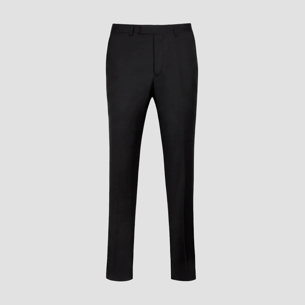 a full length view of the ted baker slim fit twilite suit trouser in black pure wool