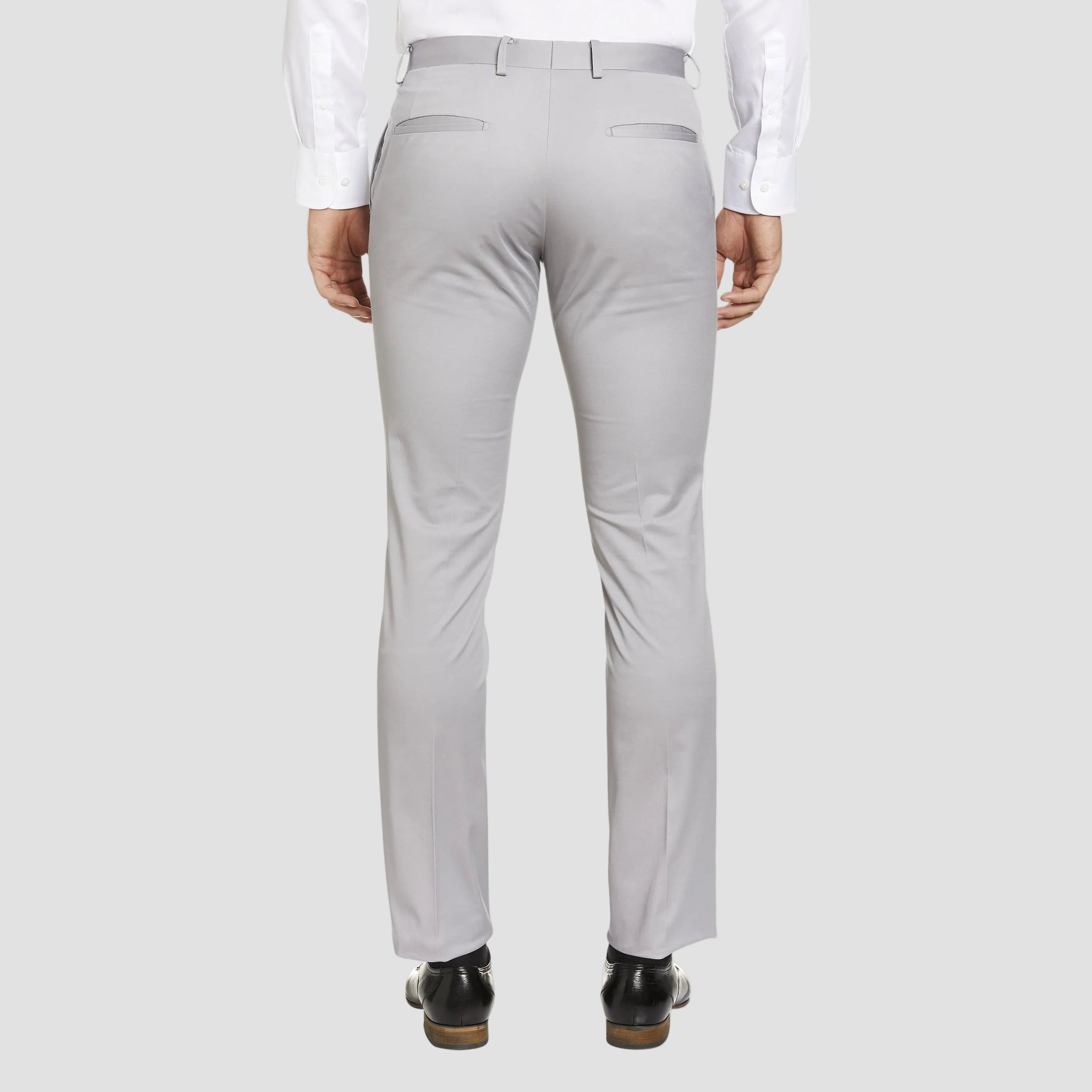 a back view of the Studio Italia slim fit chino in light grey ST-410-51