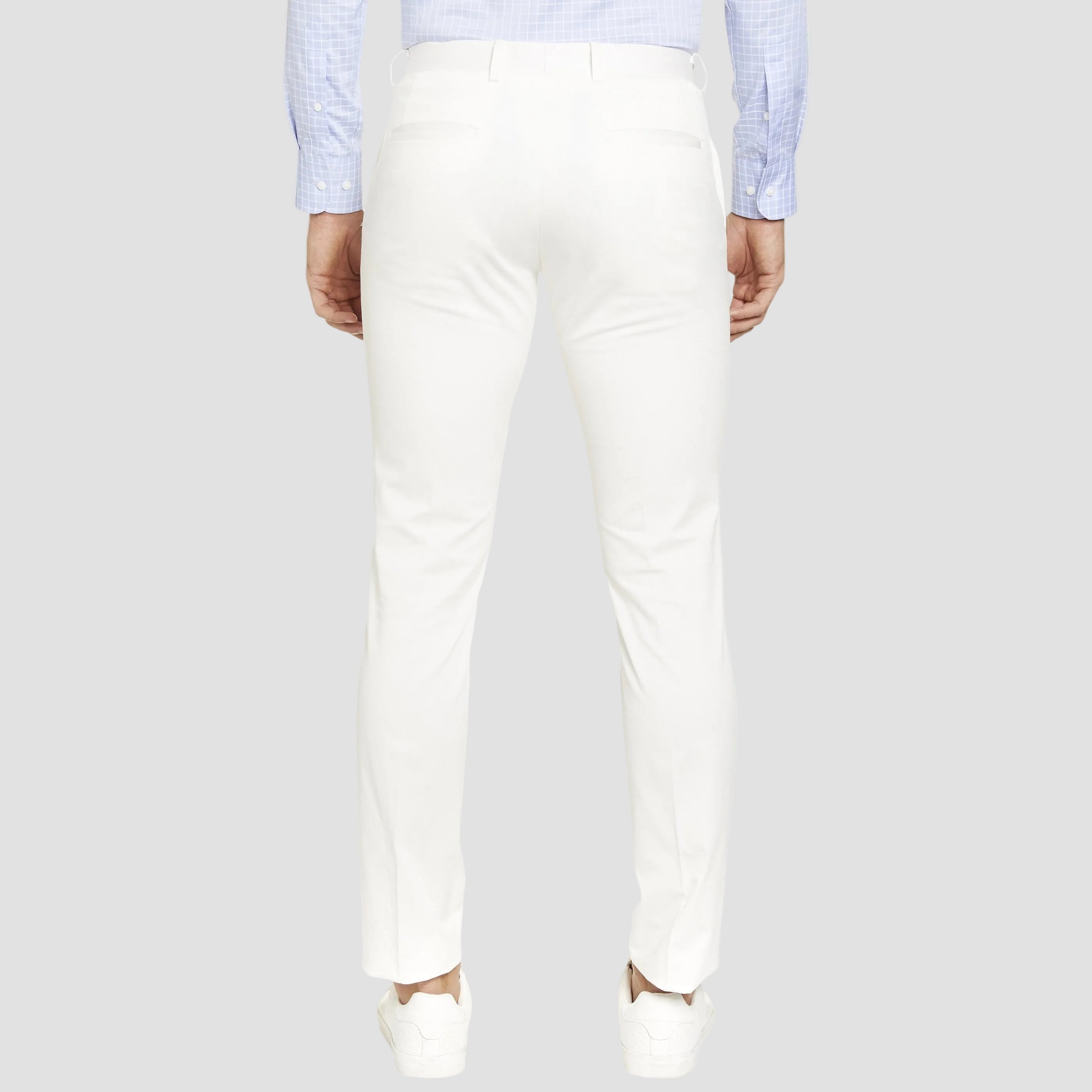 a back view of the Studio Italia slim fit chino in white ST-409-91