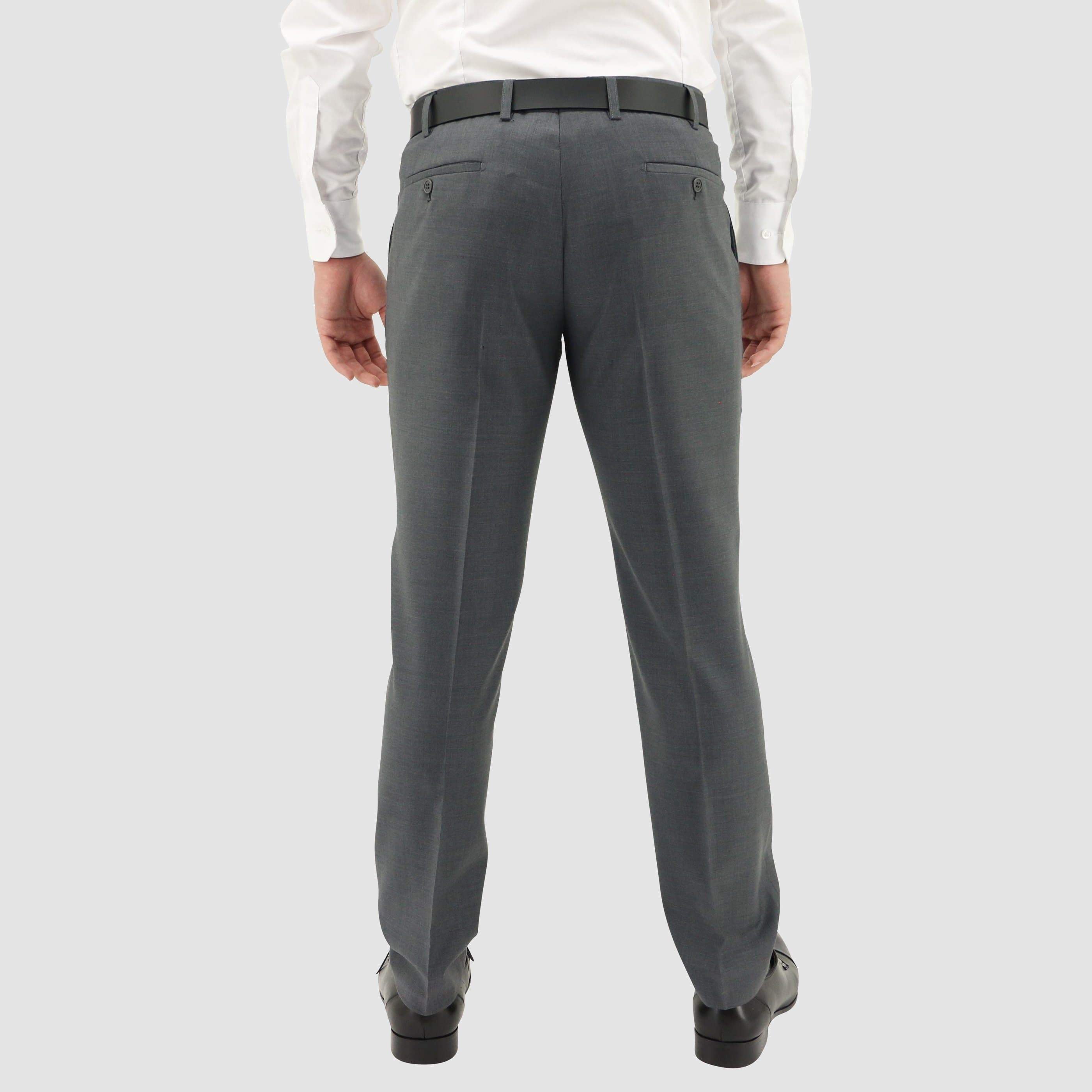daniel hechter slim fit shape suit trouser in grey pure wool