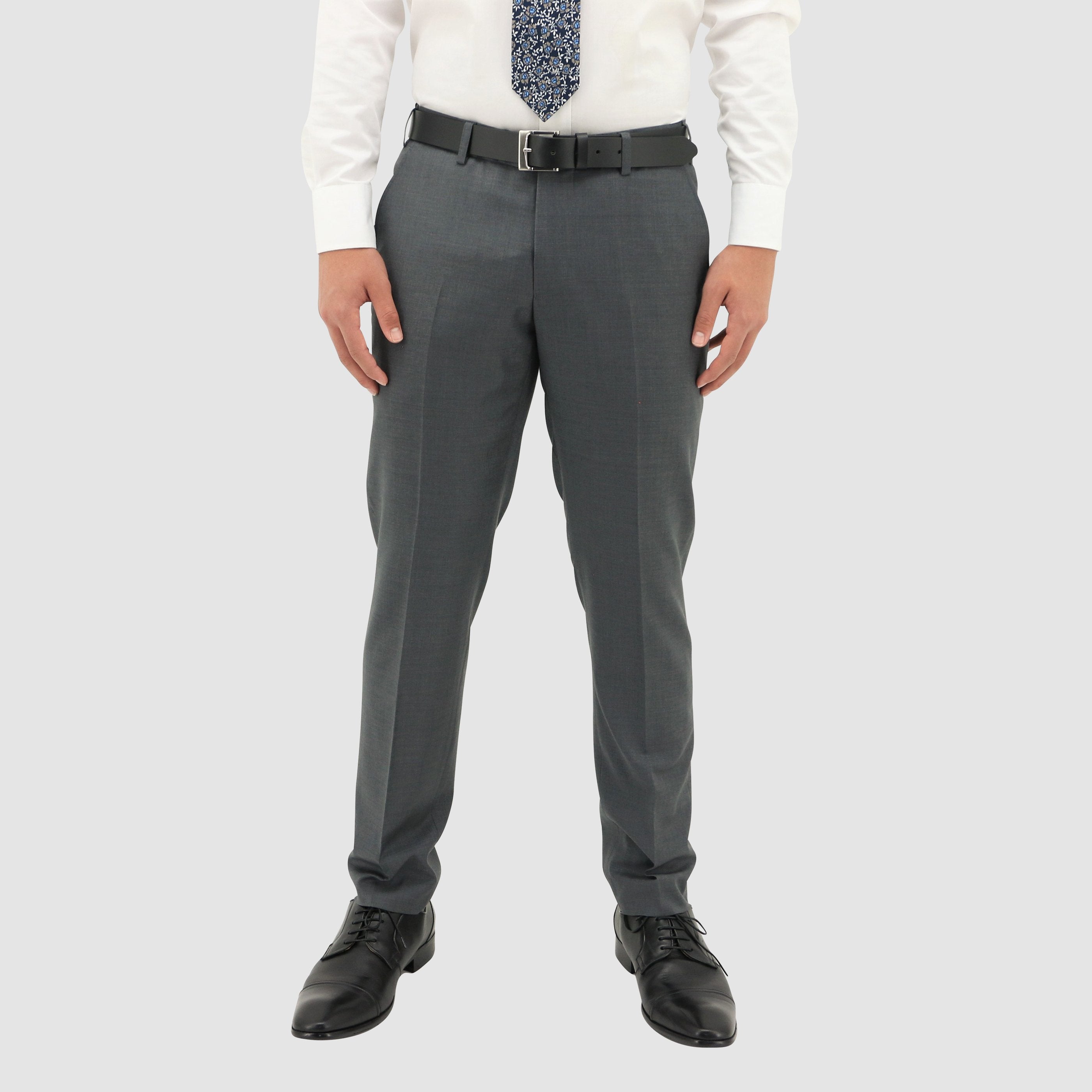 daniel hechter slim fit shape suit trouser in grey pure wool DH106
