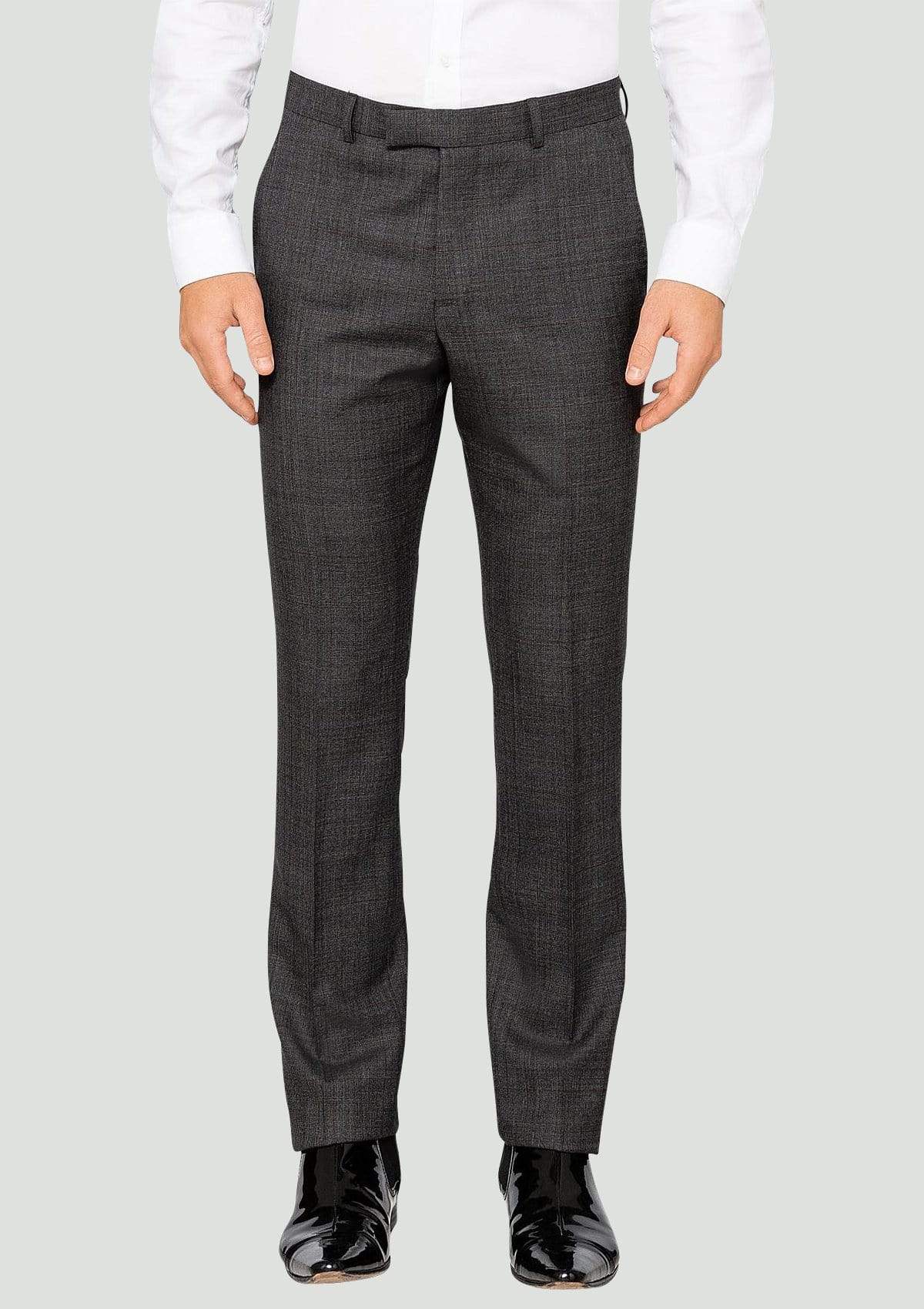 Ted Baker slim fit elegan mens suit in charcoal check pure wool