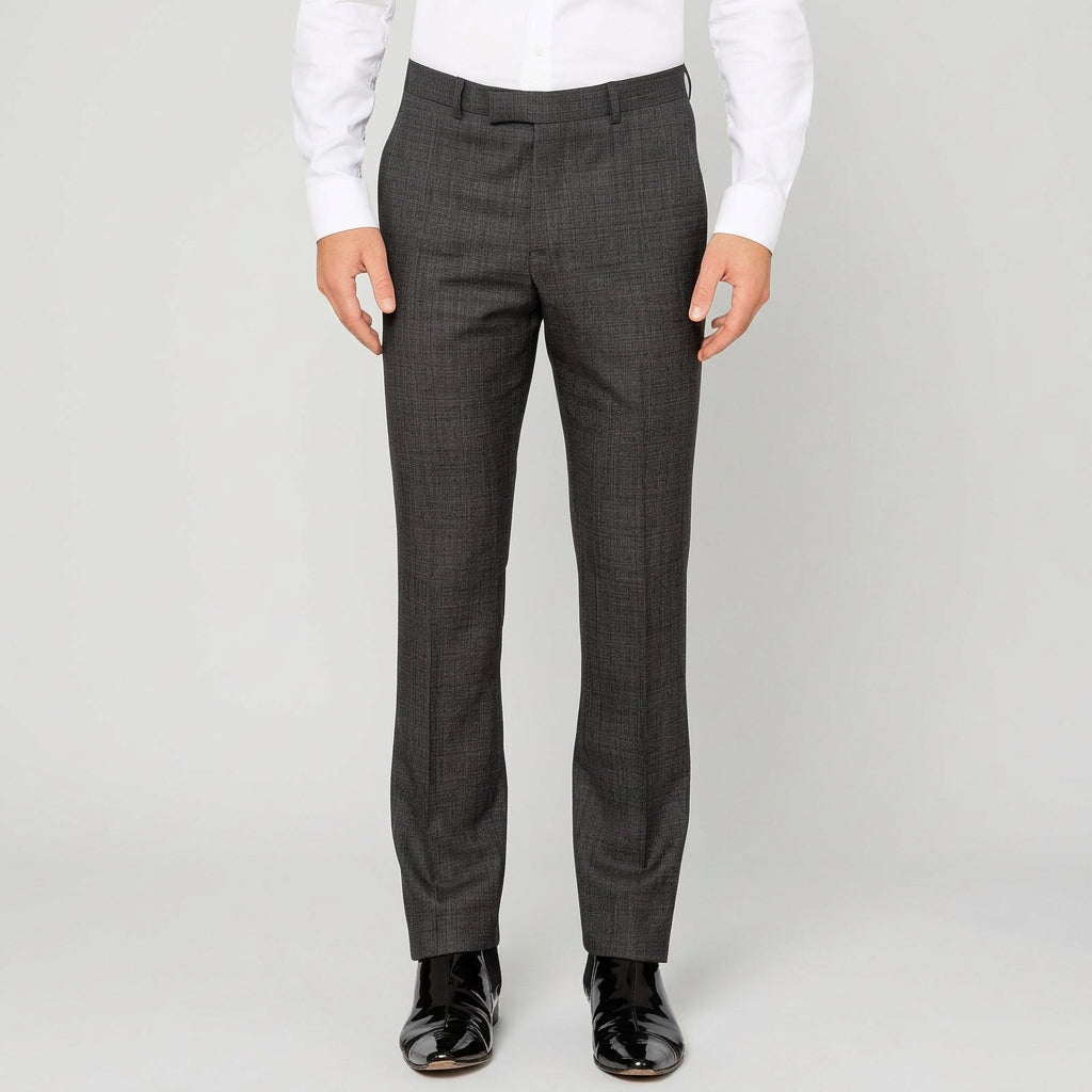 Ted Baker slim fit elegan mens suit in charcoal check pure wool