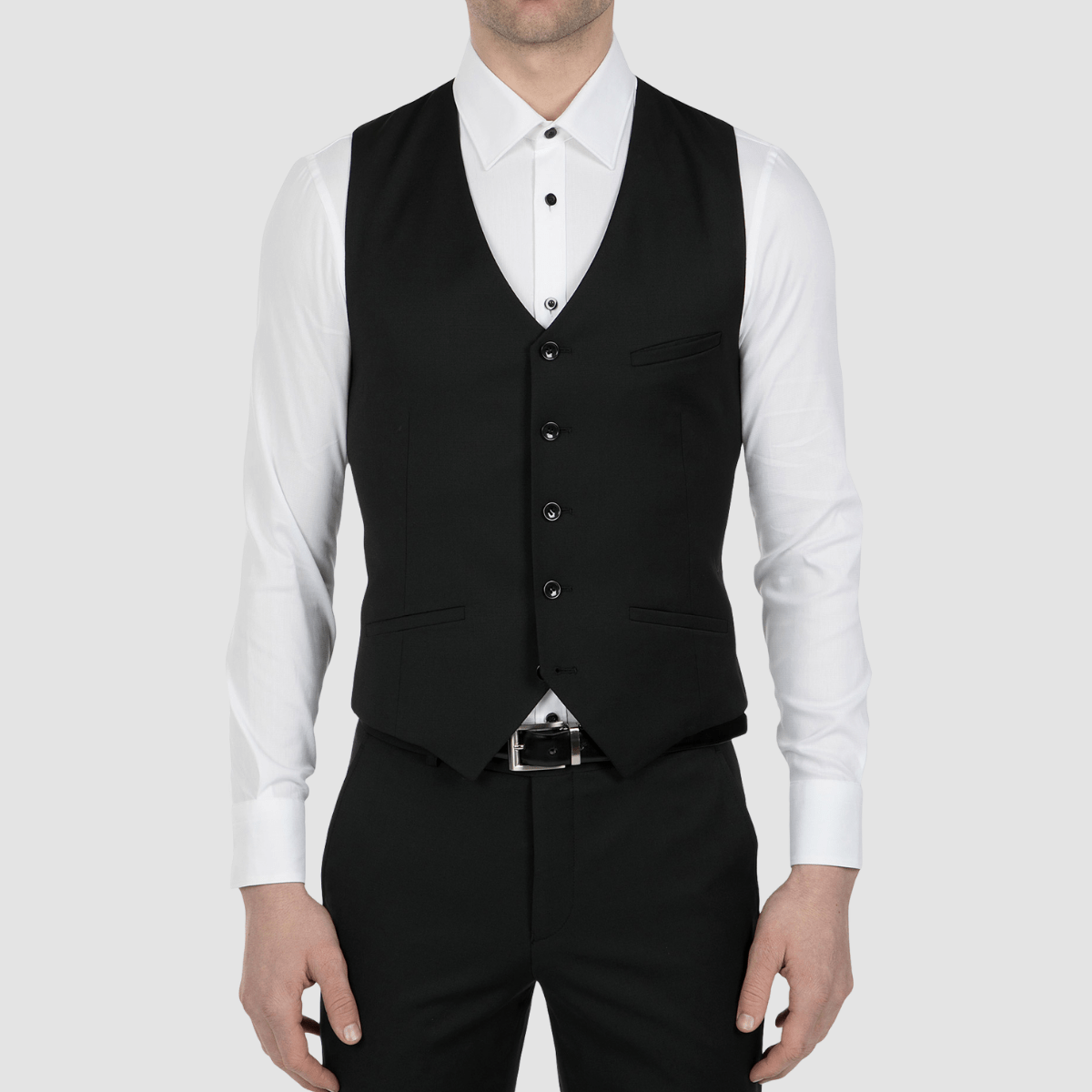 Uberstone slim fit tom vest in black