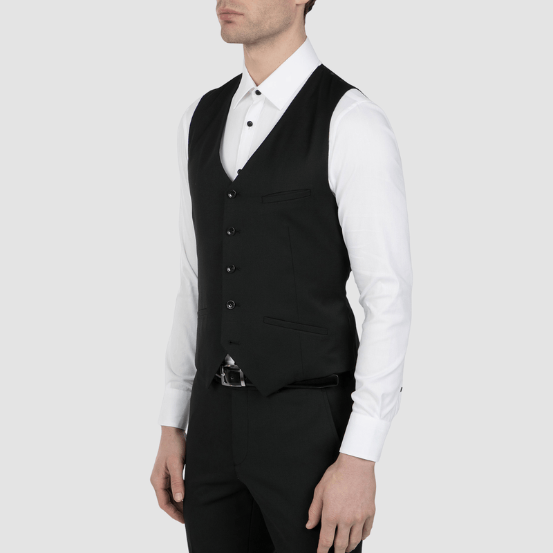 Uberstone slim fit tom vest in black