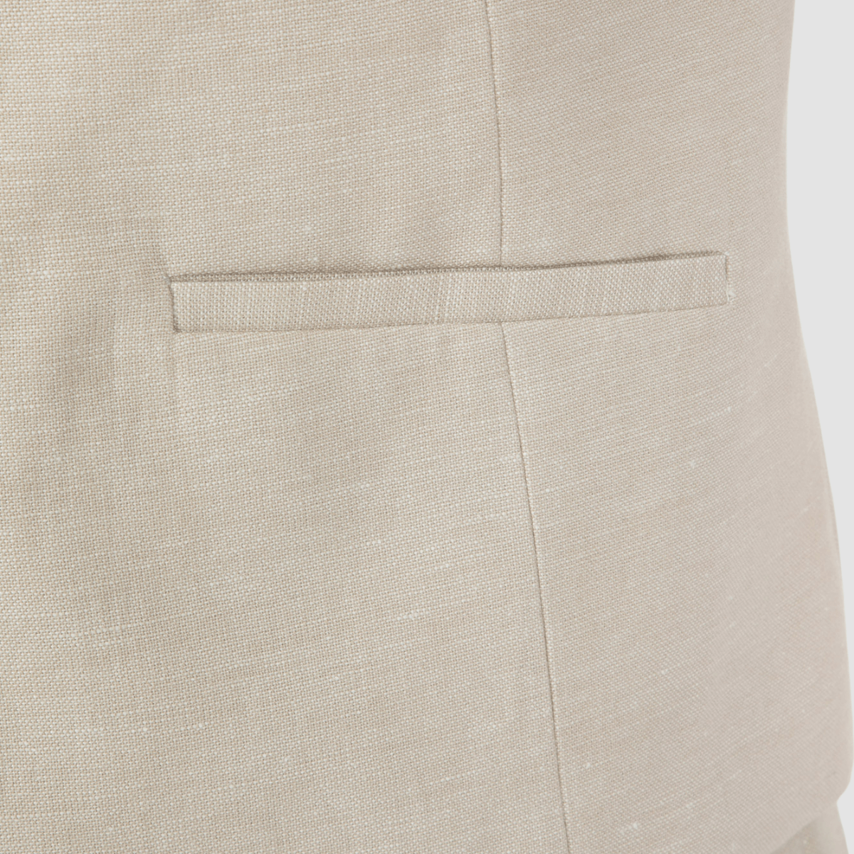 Uberstone slim fit nick vest in sand linen blend