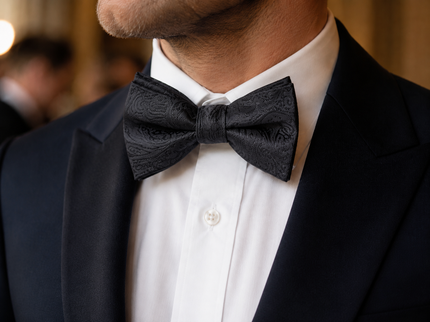 otaa navy blue bow tie for men