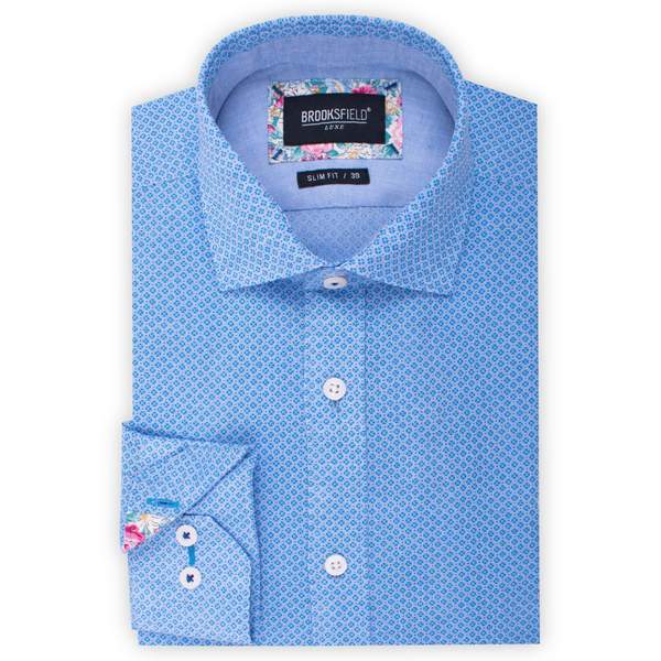 a blue mens dress shirt available online at mens suit warehouse