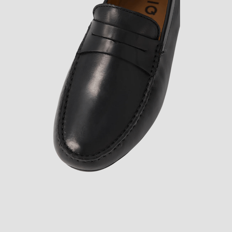 AQ by Aquila Conwell Leather Loafers in Black