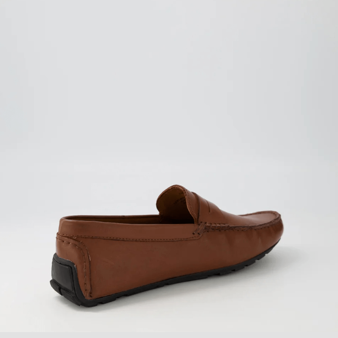AQ by Aquila Conwell Leather Loafers in Tan