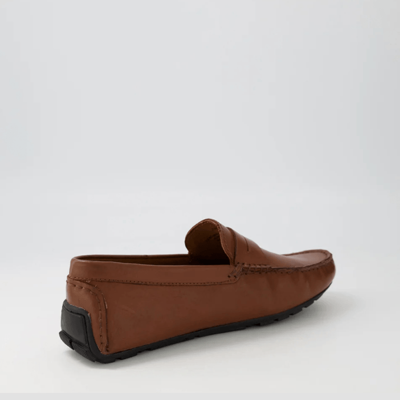 AQ by Aquila Conwell Leather Loafers in Tan