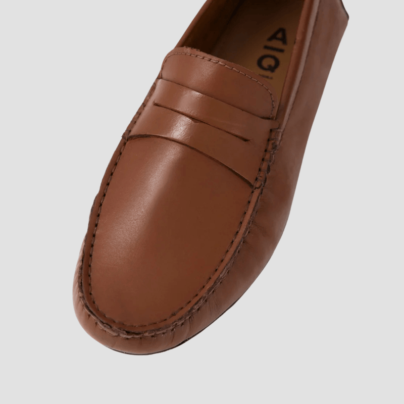 AQ by Aquila Conwell Leather Loafers in Tan
