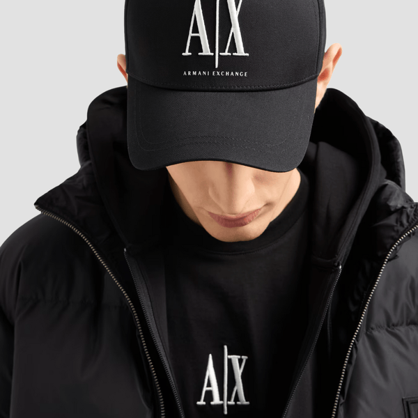 Armani Icon Project Visor Logo Cap in Black