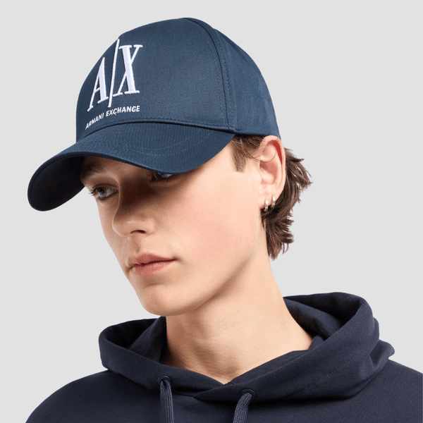 Armani Icon Project Visor Logo Cap in Dark Sapphire