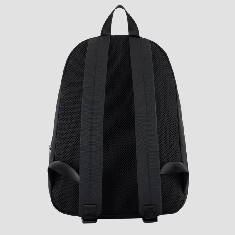 Armani Lightweight Silver Zip Backpack in Black