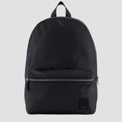 Armani Lightweight Silver Zip Backpack in Black