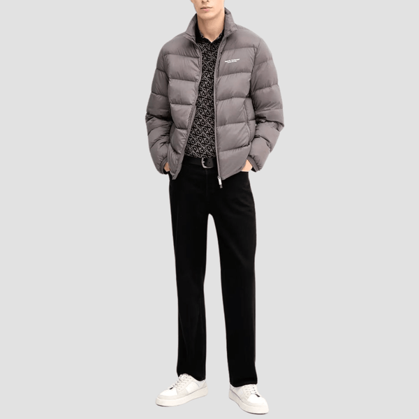 Armani Mens Padded Down Jacket in Dark Gull Grey