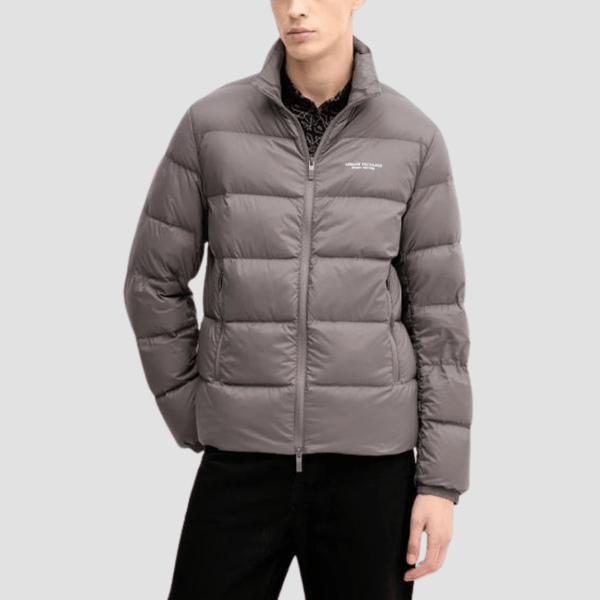 Armani Mens Padded Down Jacket in Dark Gull Grey