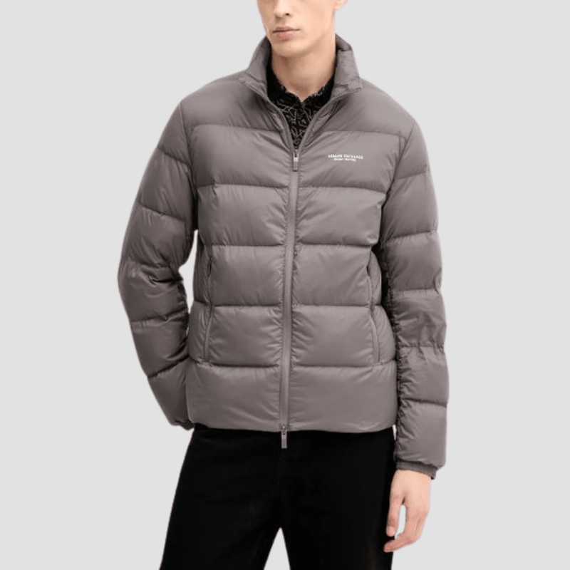 Armani Mens Padded Down Jacket in Dark Gull Grey