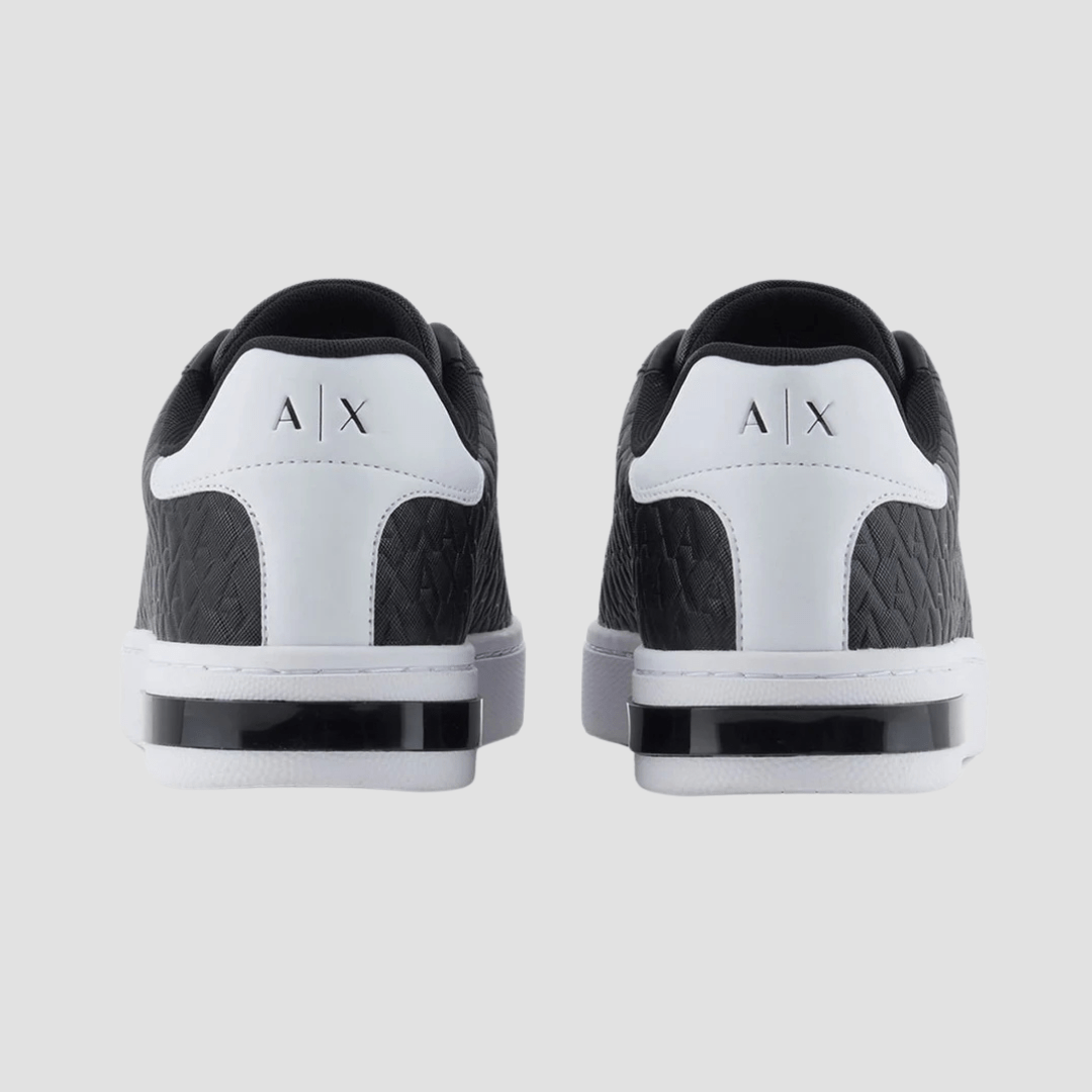 Armani Mens Logo Detail Sneakers in Black and White