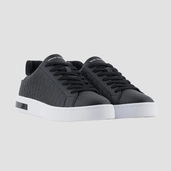 Armani Mens Logo Detail Sneakers in Black and White