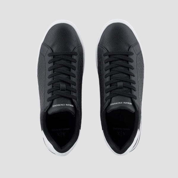 Armani Mens Logo Detail Sneakers in Black and White