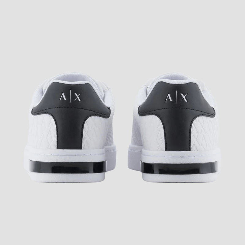 Armani Mens Logo Detail Sneakers in White and Black