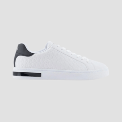 Armani Mens Logo Detail Sneakers in White and Black