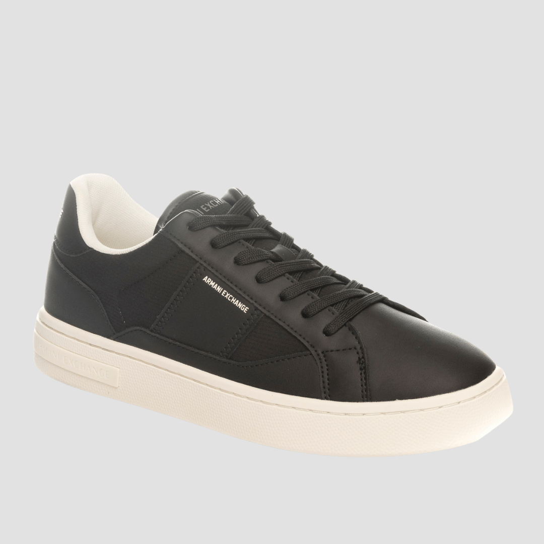 Armani Mens Sneakers in Black with White Sole
