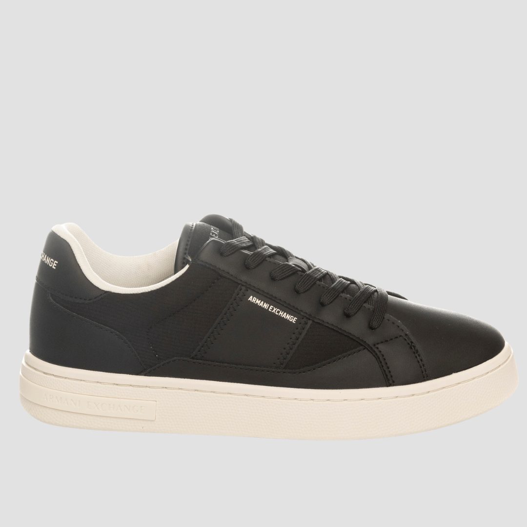 Armani Mens Sneakers in Black with White Sole