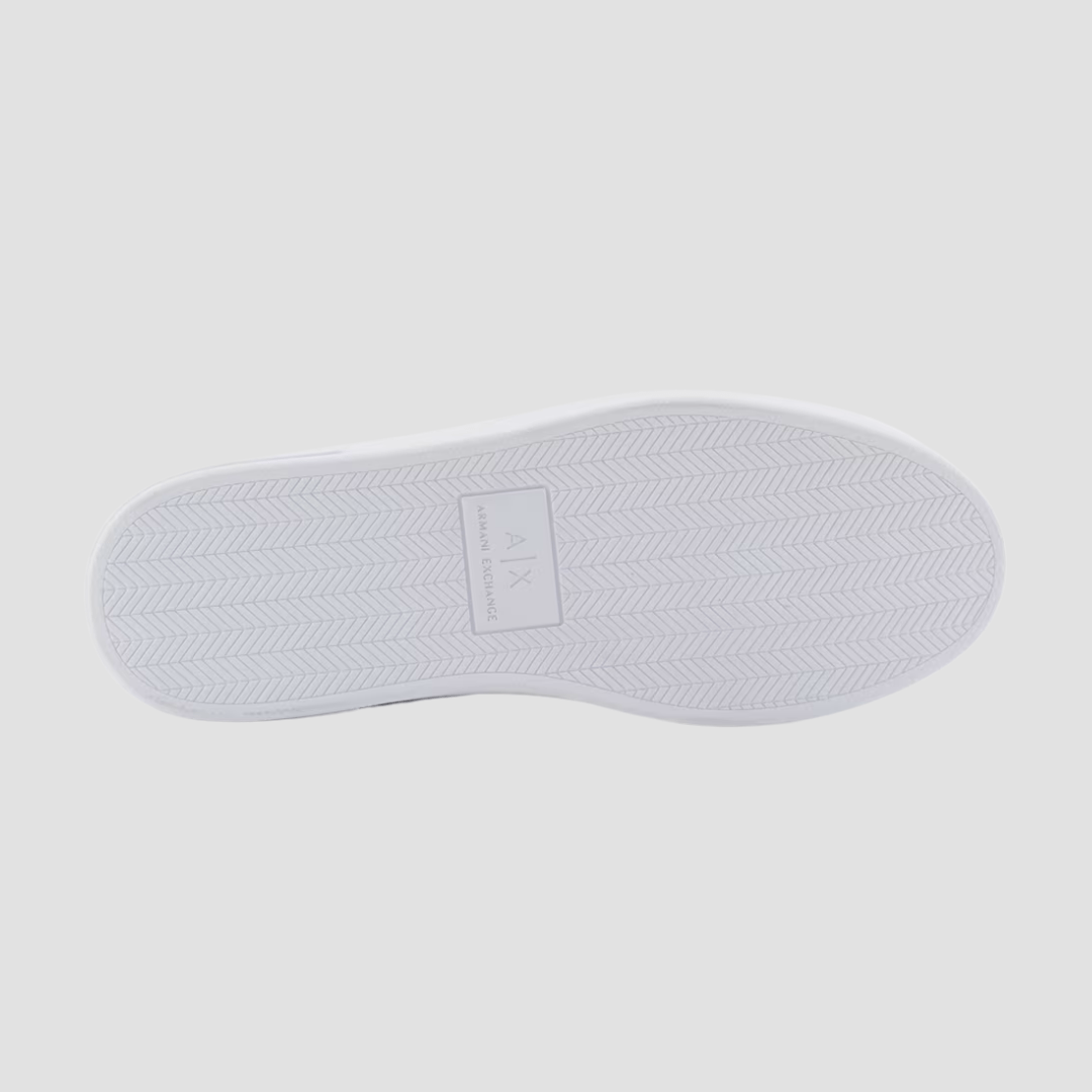 Armani Mens Sole Logo Sneakers in White Leather