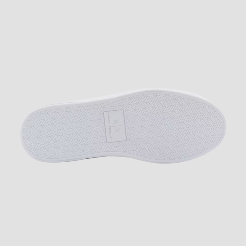 Armani Mens Sole Logo Sneakers in White Leather