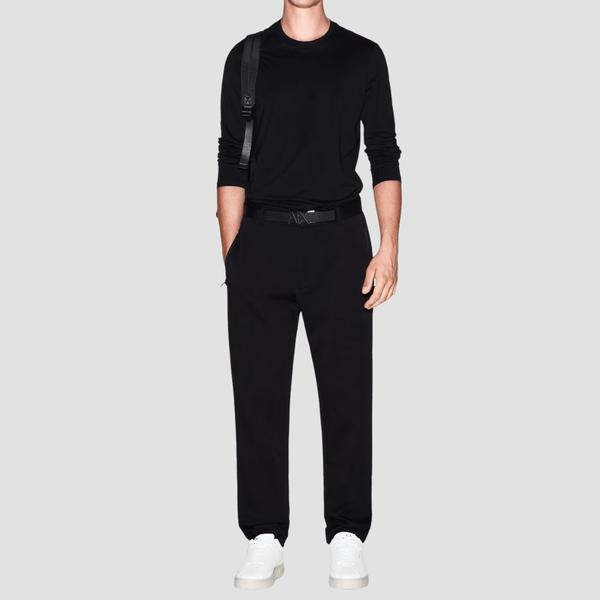 Armani Mens Trousers With Zip Pockets in Black Armani Mens Trousers With Zip Pockets in Black