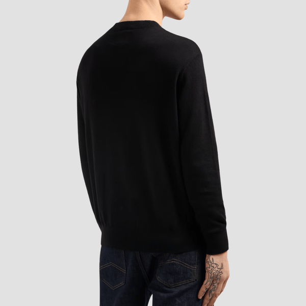 Armani Slim Fit Crewneck Knit Pullover In Back