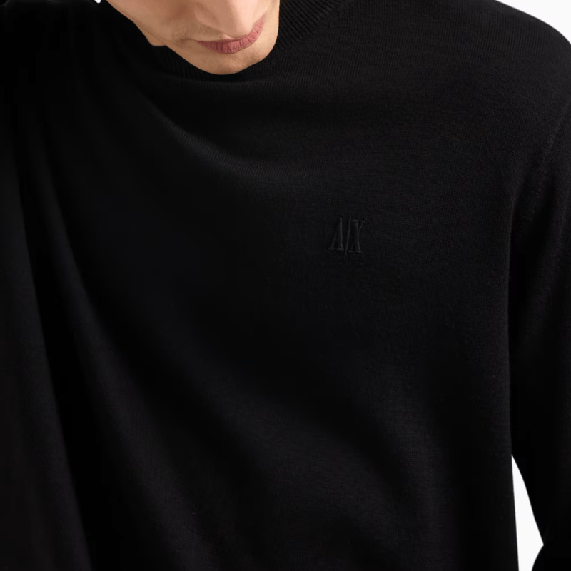 Armani Slim Fit Crewneck Knit Pullover In Back