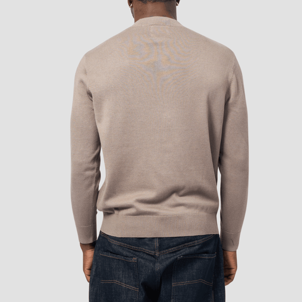 Armani Slim Fit Knit Crewneck Pullover In Driftwood