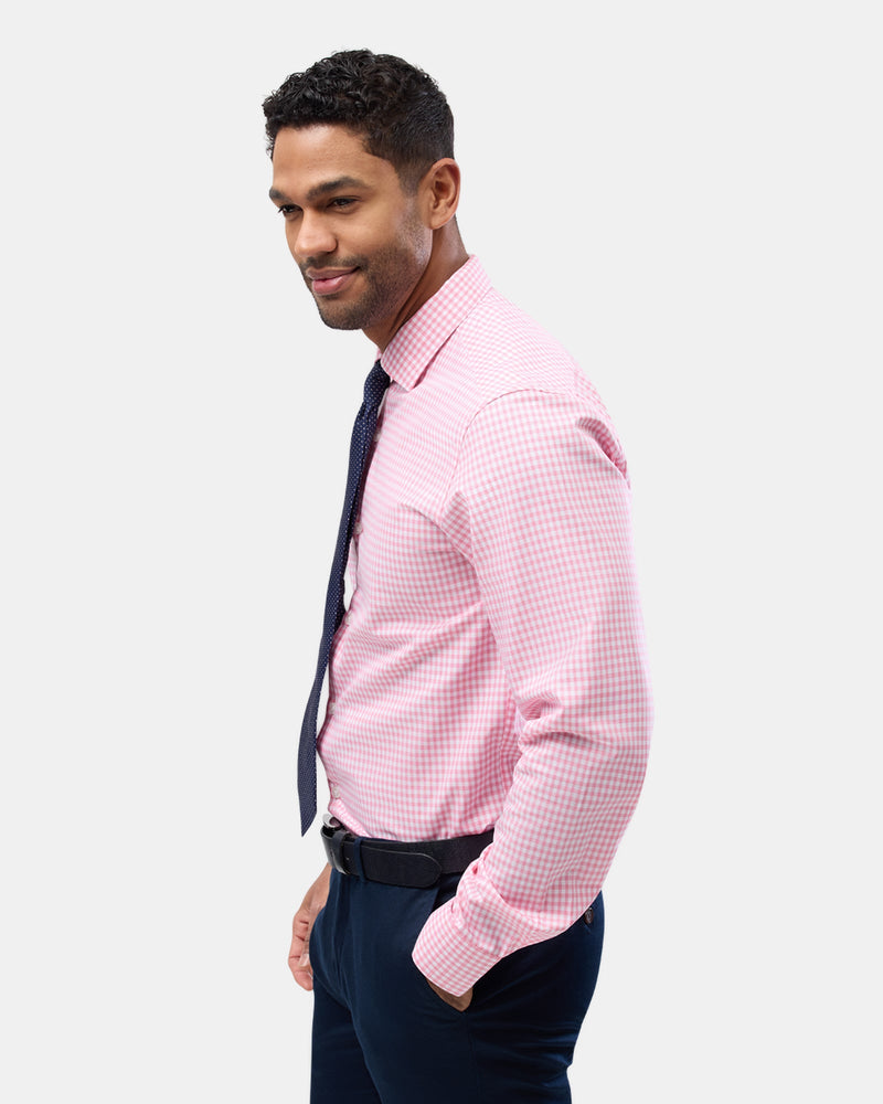 Brooksfield easy care regular fit shirt in pink