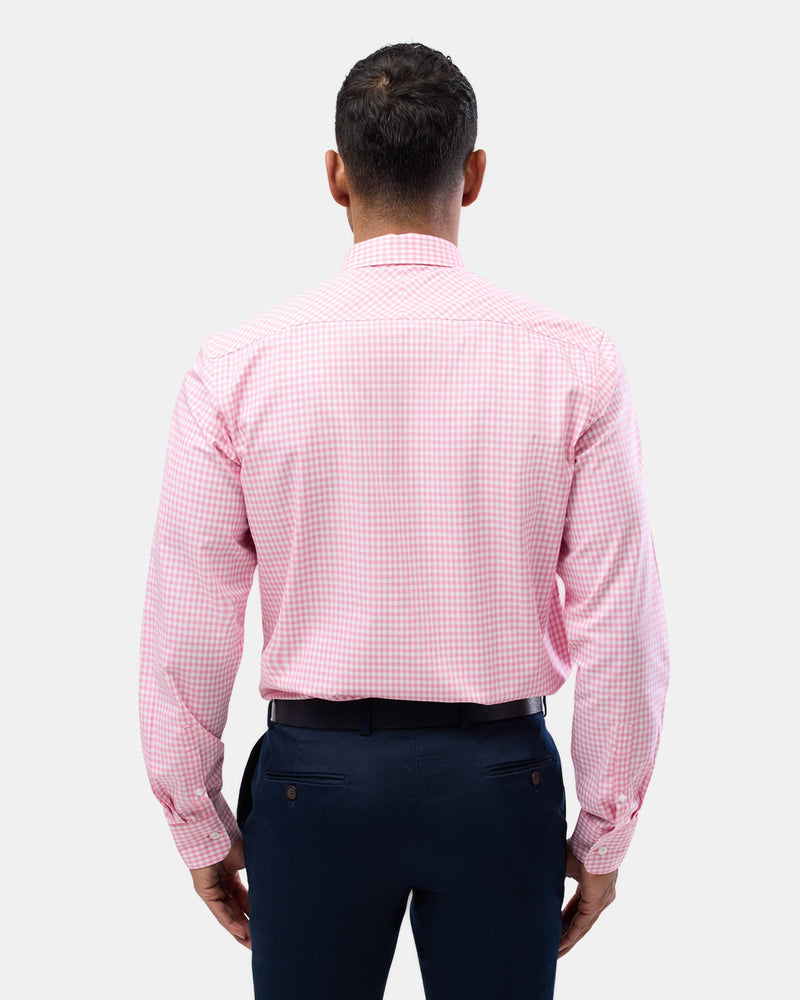 Brooksfield easy care regular fit shirt in pink