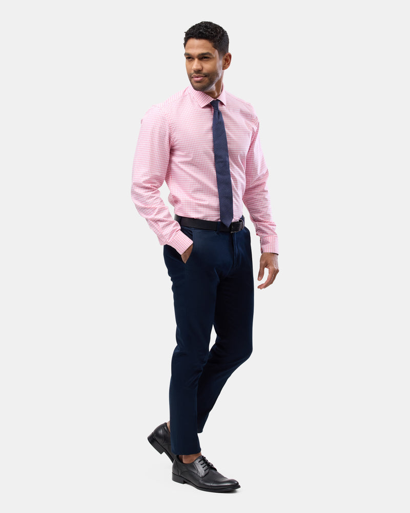 Brooksfield easy care regular fit shirt in pink