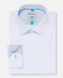 Brooksfield easy care regular fit mens shirt in white