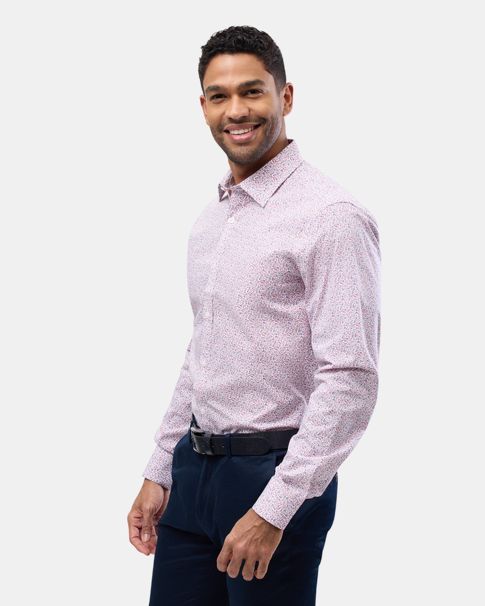 Brooksfield classic fit stretch mens shirt in red