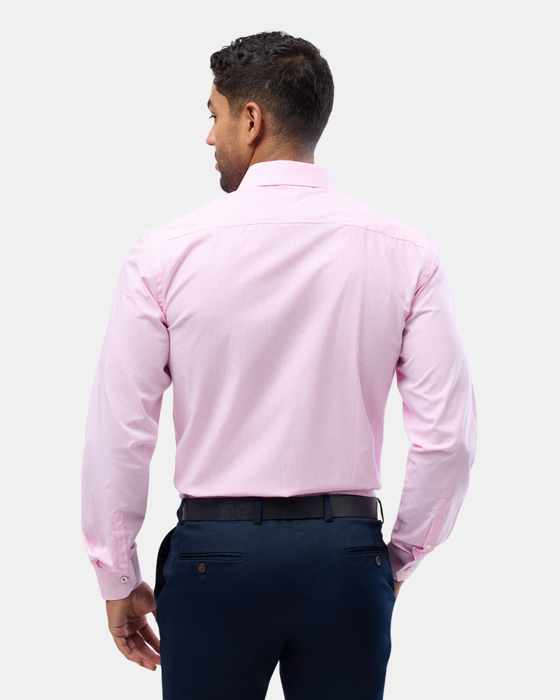 Brooksfield slim fit luxe business shirt in pink