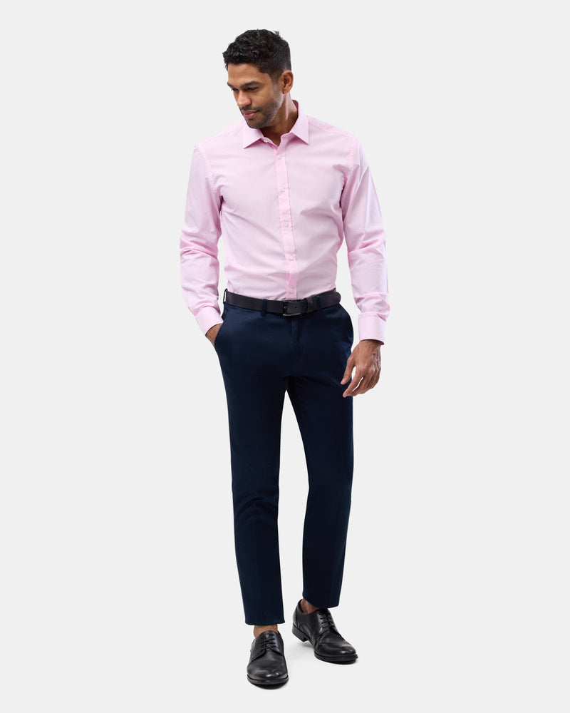 Brooksfield slim fit luxe business shirt in pink