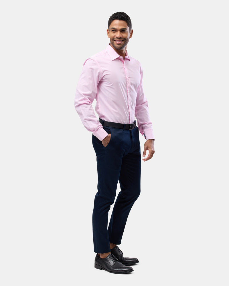 Brooksfield slim fit luxe business shirt in pink