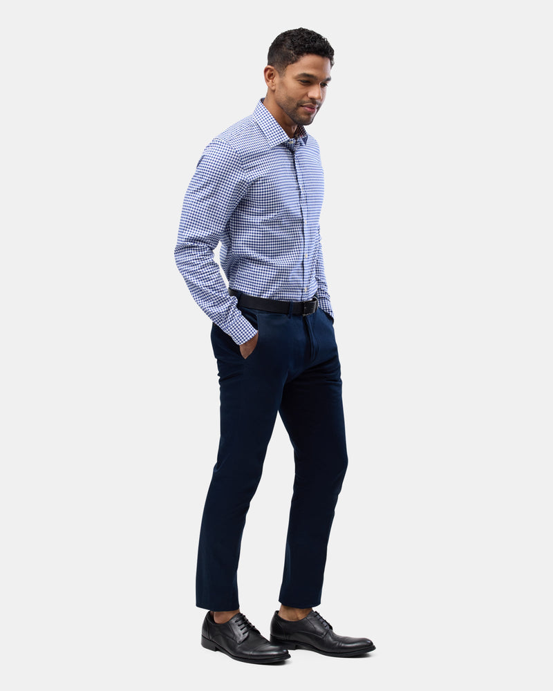 Brooksfield slim fit luxe business shirt in blue 3