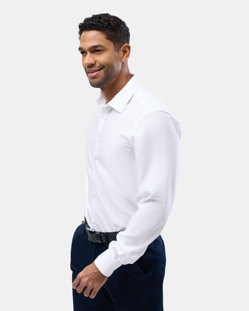 Brooksfield slim fit luxe business shirt in white